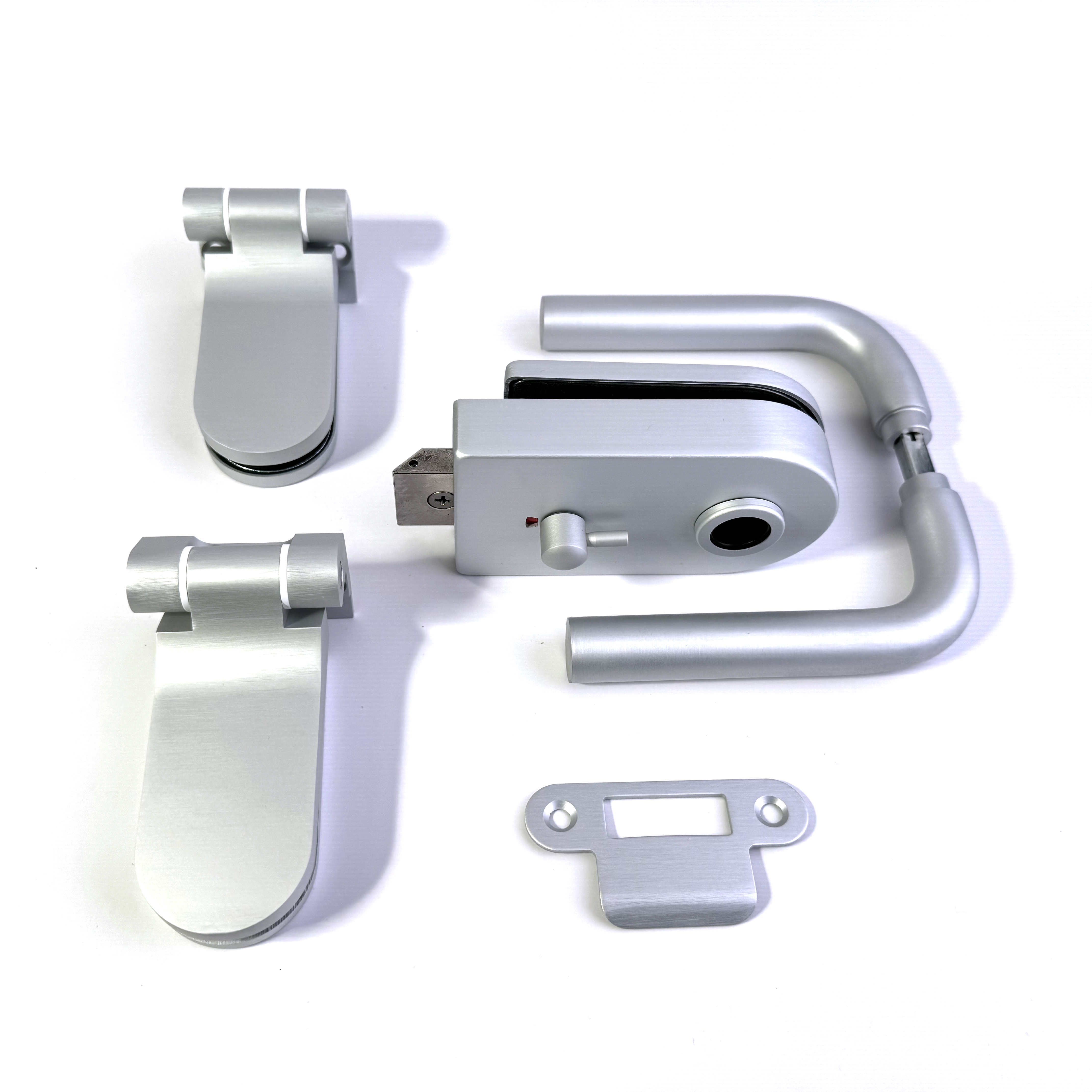 Комплект GL-310 B/101 WC AL с фиксатором АЛЮМИНИЙ + ПЕТЛИ